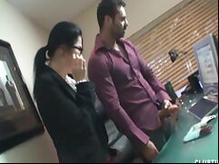 Office, 3some, 4some, Blowjob, FFM, Glasses